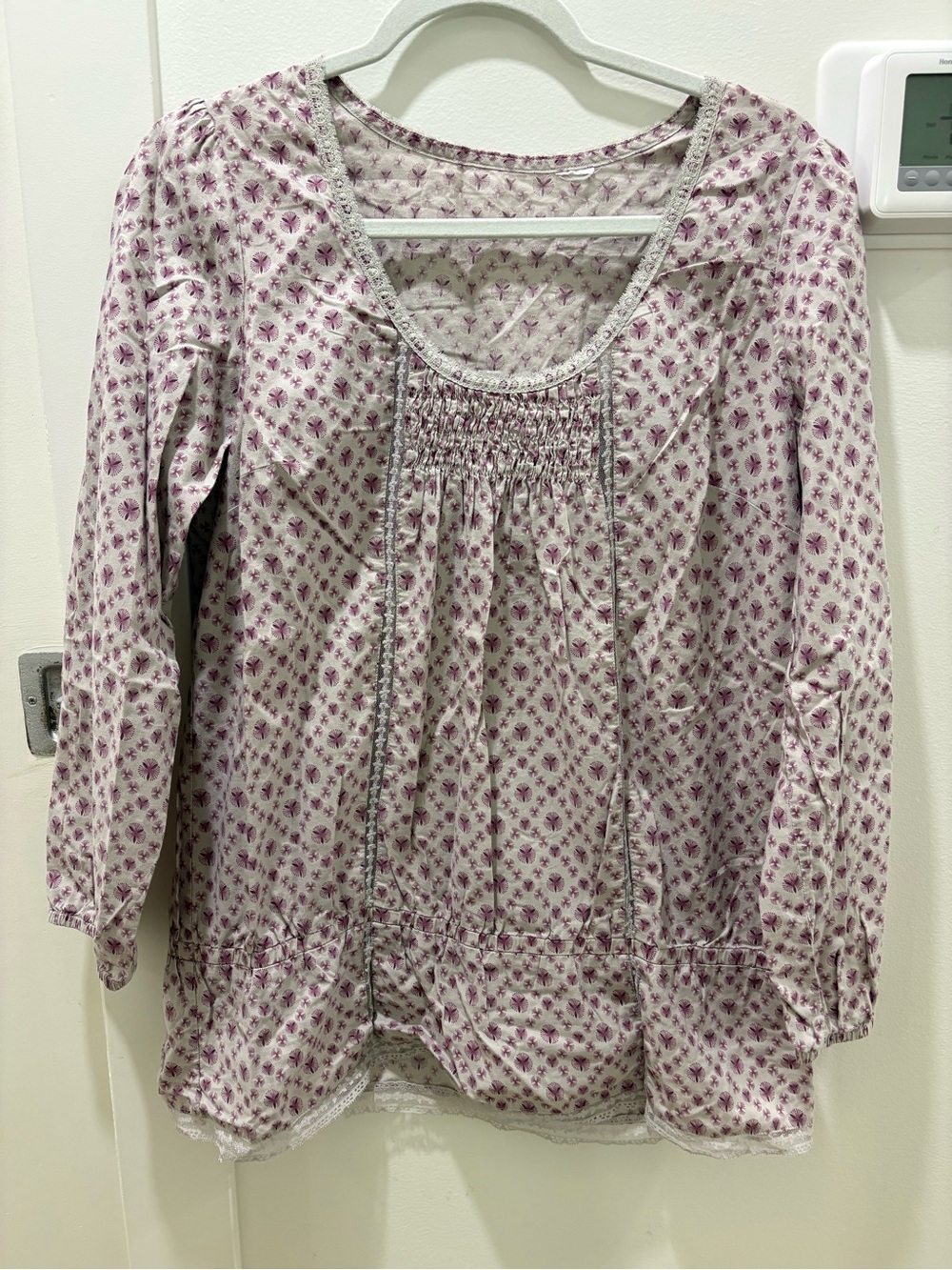 COTTAGECORE | 100% Cotton Smocked Peasant Top
